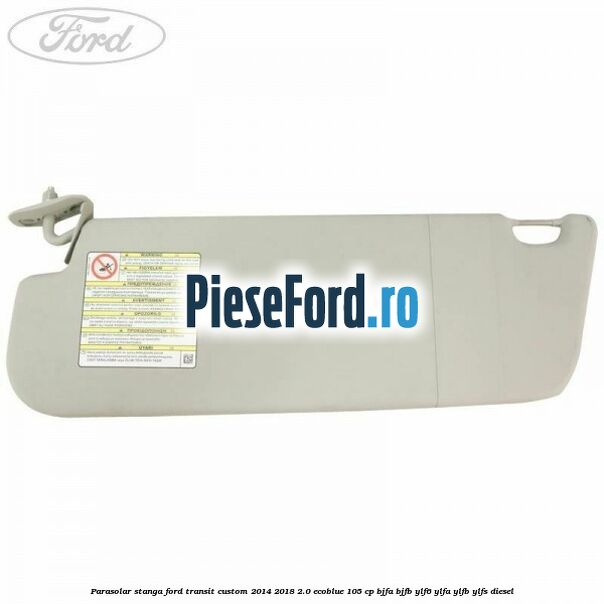 Parasolar stanga Ford Transit Custom 2014-2018 2.0 EcoBlue 105 cp BJFA, BJFB, YLF6, YLFA, YLFB, YLFS diesel
