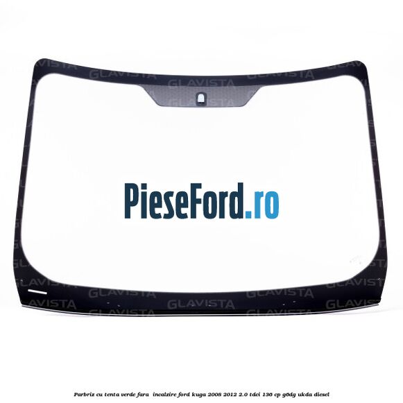 Parbriz cu tenta verde, fara  incalzire Ford Kuga 2008-2012 2.0 TDCi 136 cp G6DG, UKDA diesel