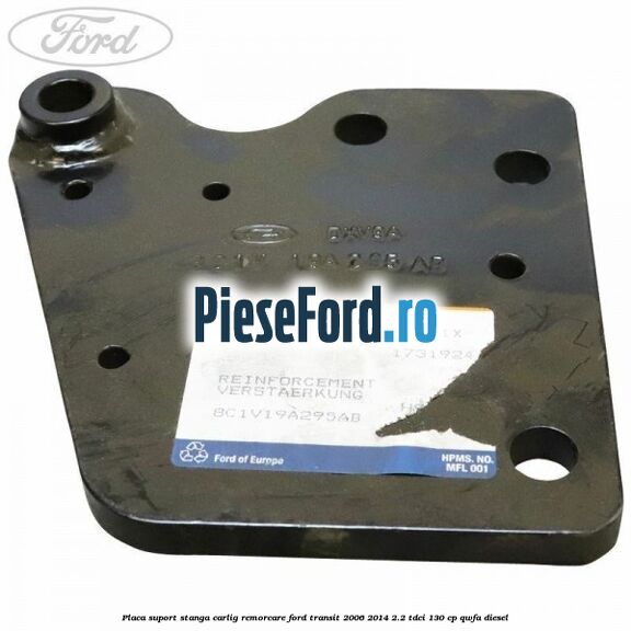 Placa suport stanga carlig remorcare Ford Transit 2006-2014 2.2 TDCi 130 cp QWFA diesel