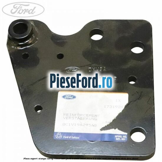 Placa suport stanga carlig remorcare Ford Transit 2006-2014 2.2 TDCi RWD 100 cp DRRA, DRRB, DRRC diesel