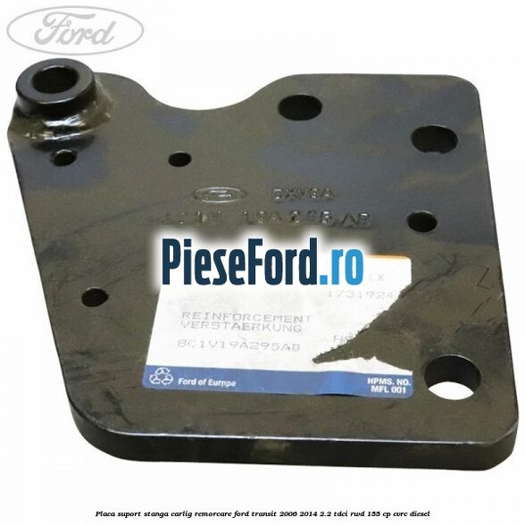 Placa suport stanga carlig remorcare Ford Transit 2006-2014 2.2 TDCi RWD 155 cp CVRC diesel