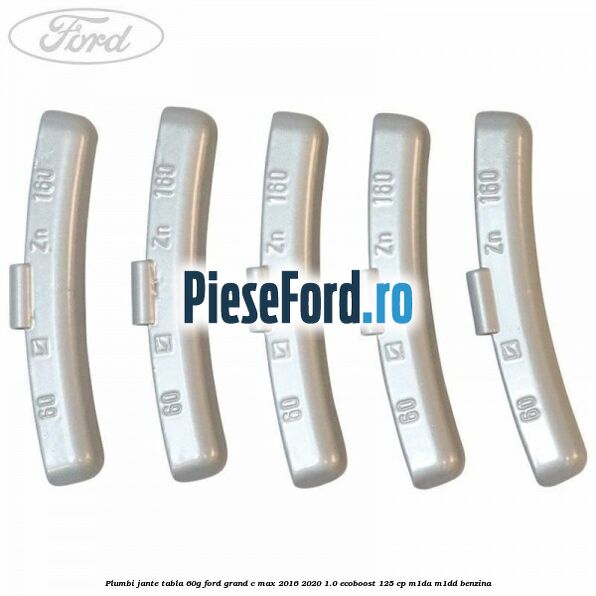 Plumbi jante tabla, 60g Ford Grand C-Max 2016-2020 1.0 EcoBoost 125 cp M1DA, M1DD benzina