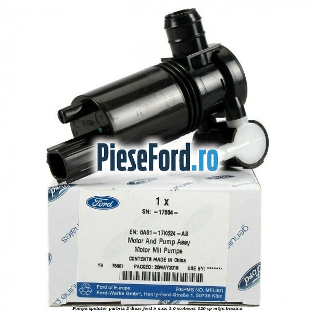 Pompa spalator parbriz 2 diuze Ford B-Max 1.0 EcoBoost 120 cp M1JA benzina