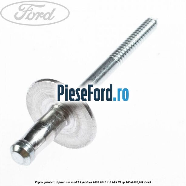 Popnit prindere difuzor usa model 2 Ford Ka 2009-2016 1.3 TDCi 75 cp 169A1000, FD4 diesel