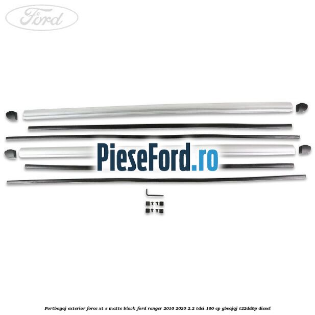 Portbagaj exterior FORCE XT S, matte black Ford Ranger 2016-2020 2.2 TDCi 160 cp GBVAJQJ, T22DD0P diesel