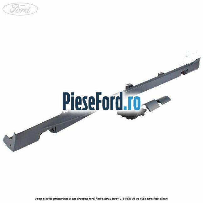 Prag plastic primerizat 5 usi dreapta Ford Fiesta 2013-2017 1.6 TDCi 95 cp T3JA, TZJA, TZJB diesel