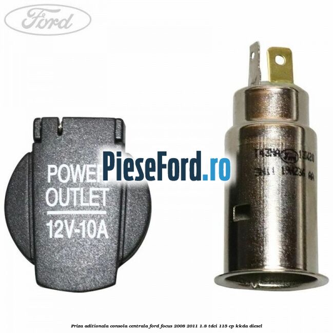 Priza aditionala consola centrala Ford Focus 2008-2011 1.8 TDCi 115 cp KKDA diesel