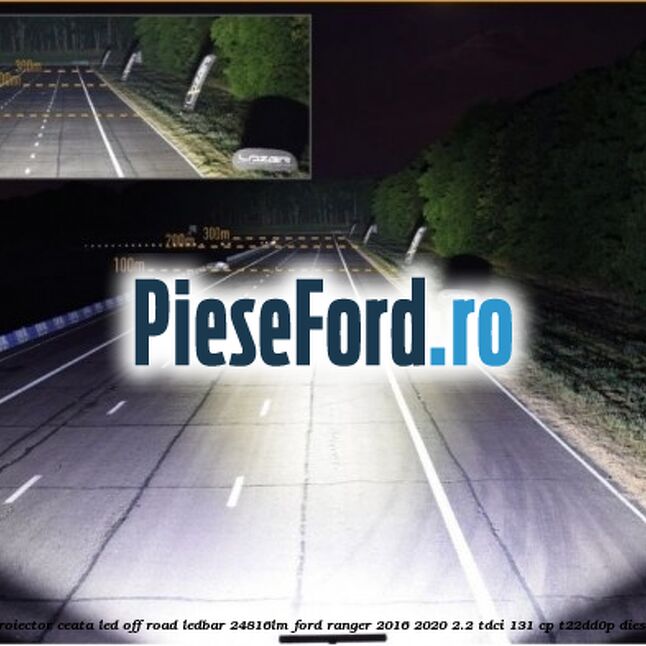 Proiector ceata LED Off-Road LEDBAR 24816LM Ford Ranger 2016-2020 2.2 TDCi 131 cp T22DD0P diesel
