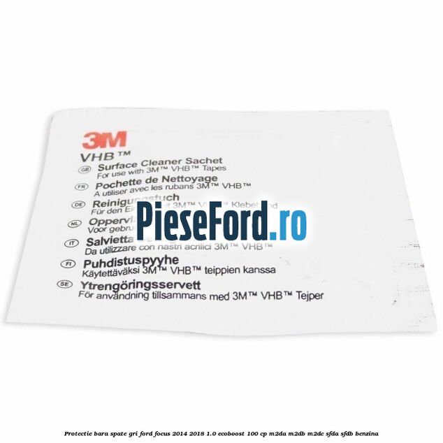 Protectie bara spate gri Ford Focus 2014-2018 1.0 EcoBoost 100 cp M2DA, M2DB, M2DC, SFDA, SFDB benzina