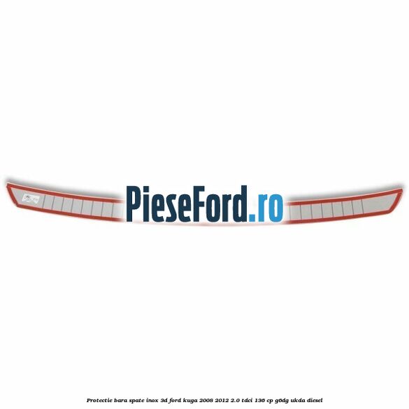 Protectie bara spate, inox 3D Ford Kuga 2008-2012 2.0 TDCi 136 cp G6DG, UKDA diesel