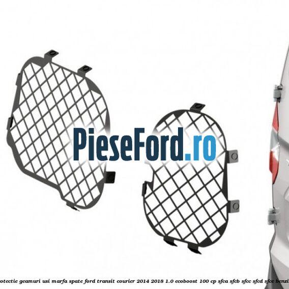 Protectie geamuri usi marfa spate Ford Transit Courier 2014-2018 1.0 EcoBoost 100 cp SFCA, SFCB, SFCC, SFCD, SFCE benzina