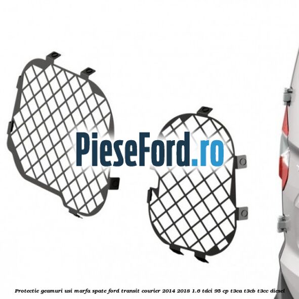Protectie geamuri usi marfa spate Ford Transit Courier 2014-2018 1.6 TDCi 95 cp T3CA, T3CB, T3CC diesel