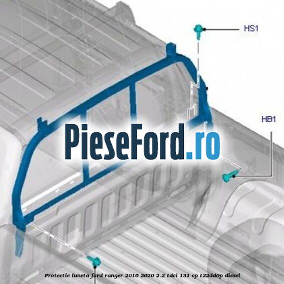 Protectie luneta Ford Ranger 2016-2020 2.2 TDCi 131 cp T22DD0P diesel