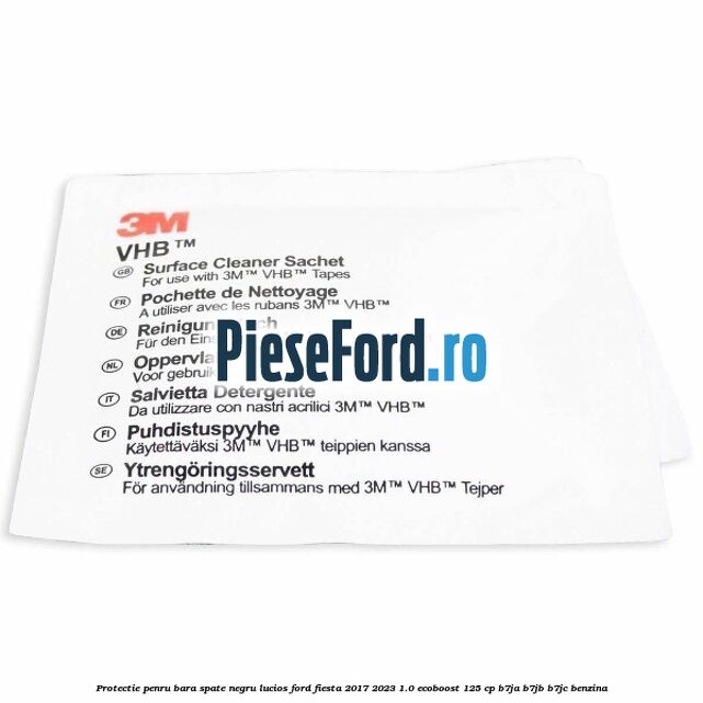 Protectie penru bara spate negru lucios Ford Fiesta 2017-2023 1.0 EcoBoost 125 cp B7JA, B7JB, B7JC benzina