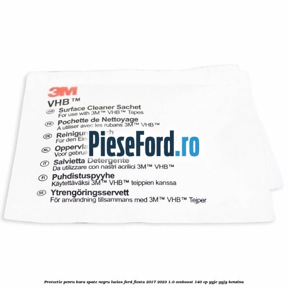 Protectie penru bara spate negru lucios Ford Fiesta 2017-2023 1.0 EcoBoost 140 cp YYJE, YYJG benzina