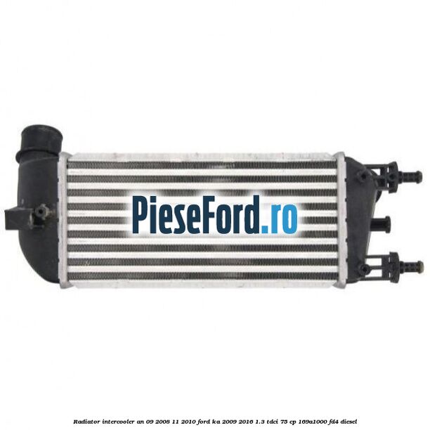 Radiator intercooler an 09/2008-11/2010 Ford Ka 2009-2016 1.3 TDCi 75 cp 169A1000, FD4 diesel