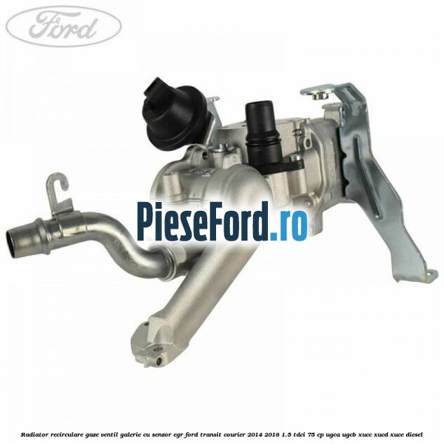 Radiator recirculare gaze, ventil galerie cu senzor EGR Ford Transit Courier 2014-2018 1.5 TDCi 75 cp UGCA, UGCB, XUCC, XUCD, XUCE diesel