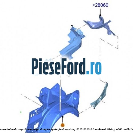 Ranforsare laterala superioara aripa dreapta spate Ford Mustang 2015-2018 2.3 EcoBoost 314 cp Ranforsare laterala superioara aripa dreapta spate Ford Mustang 2015-2018 2.3 EcoBoost 314 cp N38H, N48H benzina