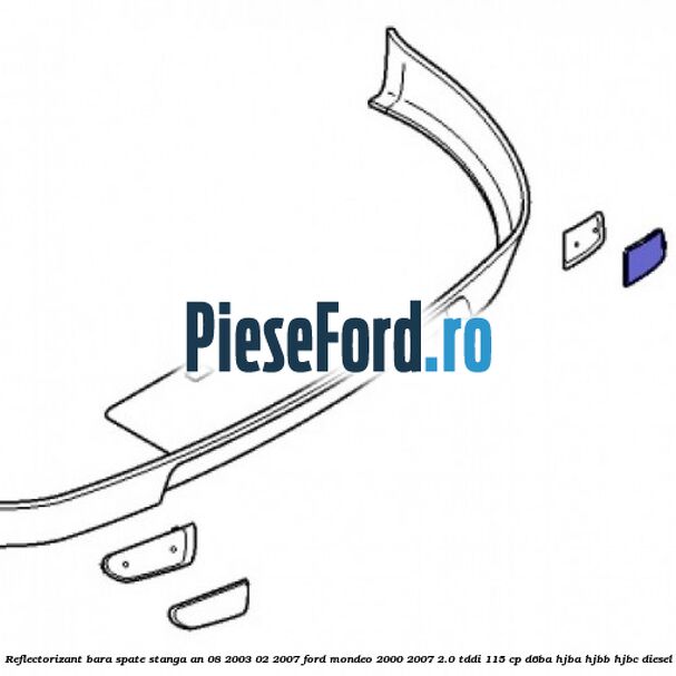 Reflectorizant bara spate stanga an 08/2003-02/2007 Ford Mondeo 2000-2007 2.0 TDDI 115 cp Reflectorizant bara spate stanga an 08/2003-02/2007 Ford Mondeo 2000-2007 2.0 TDDI 115 cp D6BA, HJBA, HJBB, HJBC diesel