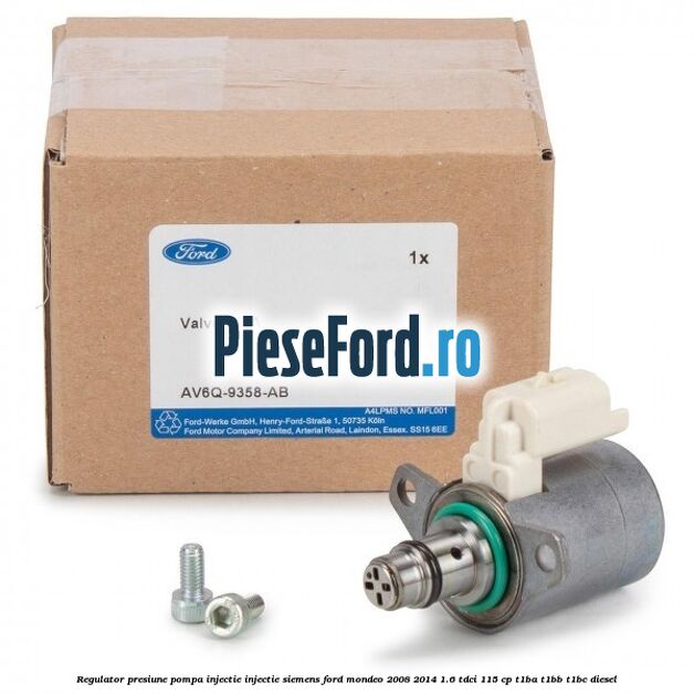 Regulator presiune pompa injectie injectie Siemens Ford Mondeo 2008-2014 1.6 TDCi 115 cp T1BA, T1BB, T1BC diesel