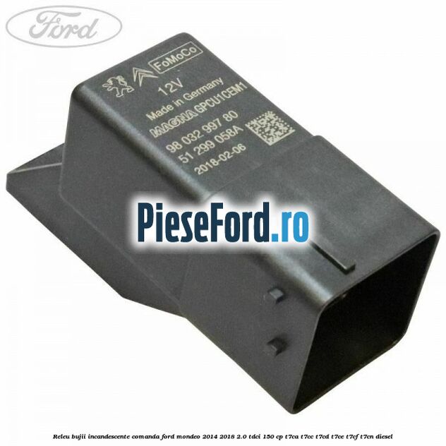 Releu bujii incandescente comanda Ford Mondeo 2014-2018 2.0 TDCi 150 cp T7CA, T7CC, T7CD, T7CE, T7CF, T7CN diesel