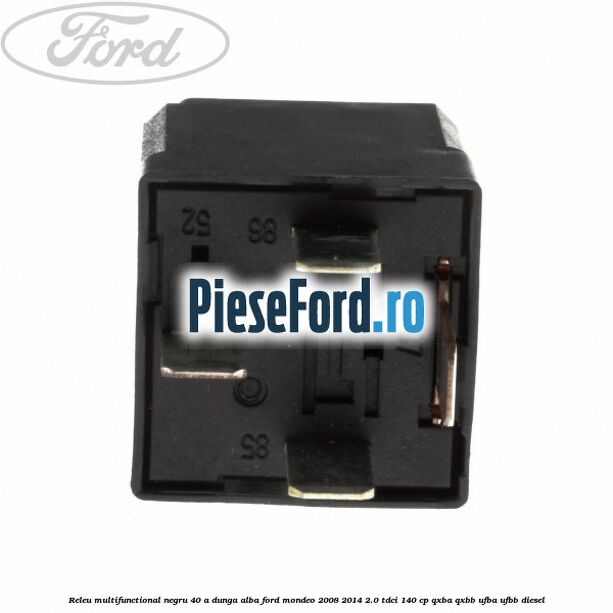 Releu multifunctional negru 40 A, dunga alba Ford Mondeo 2008-2014 2.0 TDCi 140 cp QXBA, QXBB, UFBA, UFBB diesel