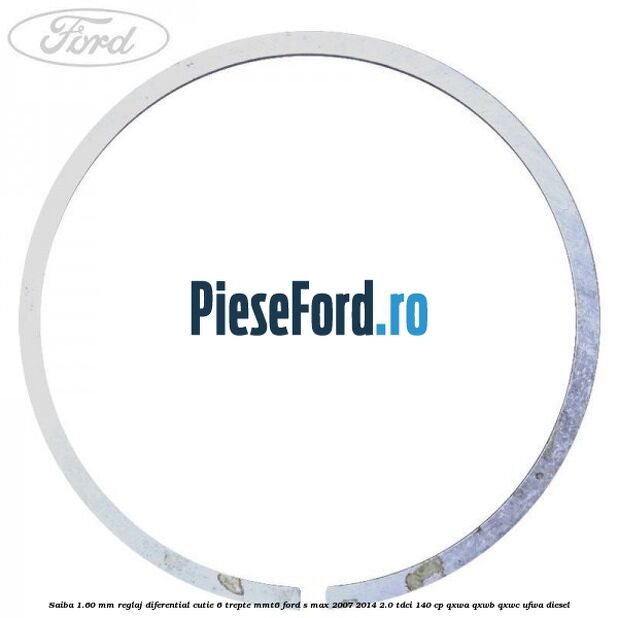 Saiba 1.60 MM reglaj diferential cutie 6 trepte MMT6 Ford S-Max 2007-2014 2.0 TDCi 140 cp QXWA, QXWB, QXWC, UFWA diesel