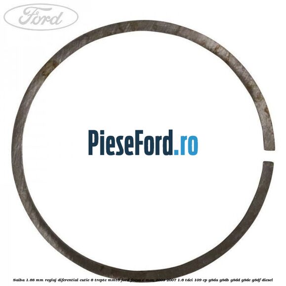 Saiba 1.68 MM reglaj diferential cutie 6 trepte MMT6 Ford Focus C-Max 2003-2007 1.6 TDCi 109 cp G8DA, G8DB, G8DD, G8DE, G8DF diesel