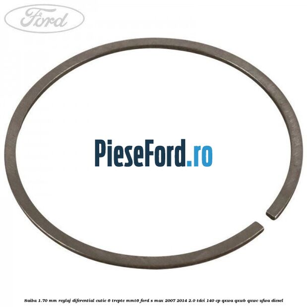 Saiba 1.70 MM reglaj diferential cutie 6 trepte MMT6 Ford S-Max 2007-2014 2.0 TDCi 140 cp QXWA, QXWB, QXWC, UFWA diesel