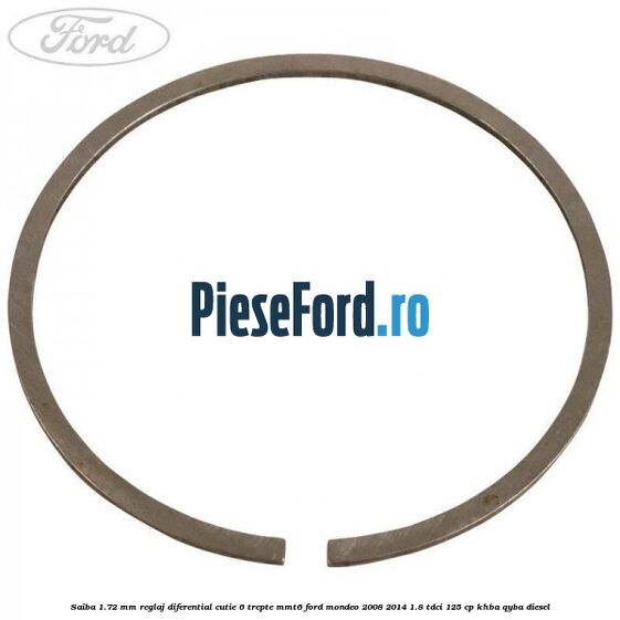Saiba 1.72 MM reglaj diferential cutie 6 trepte MMT6 Ford Mondeo 2008-2014 1.8 TDCi 125 cp KHBA, QYBA diesel