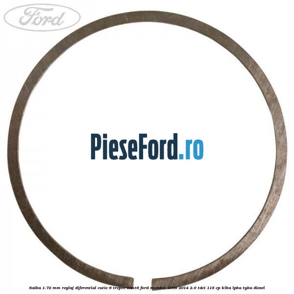 Saiba 1.72 MM reglaj diferential cutie 6 trepte MMT6 Ford Mondeo 2008-2014 2.0 TDCi 115 cp KLBA, LPBA, TYBA diesel