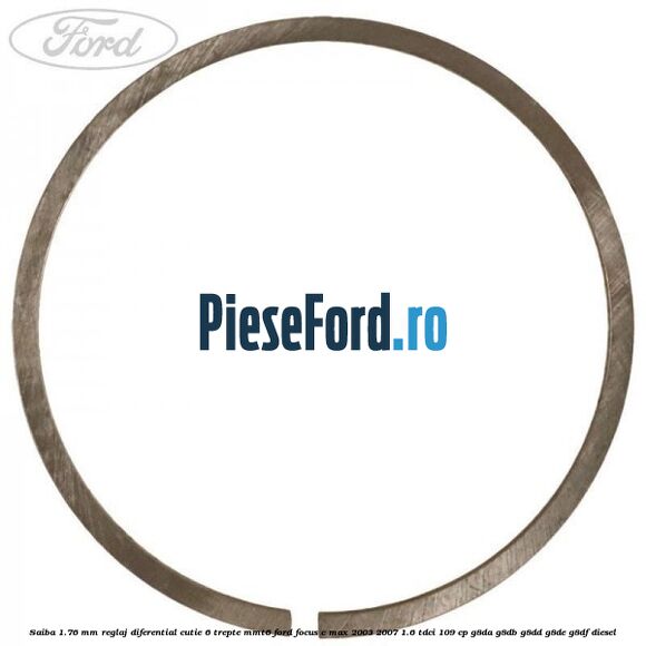Saiba 1.76 MM reglaj diferential cutie 6 trepte MMT6 Ford Focus C-Max 2003-2007 1.6 TDCi 109 cp G8DA, G8DB, G8DD, G8DE, G8DF diesel