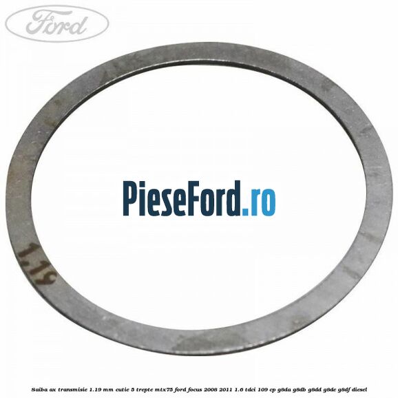 Saiba ax transmisie 1.19 mm cutie 5 trepte MTX75 Ford Focus 2008-2011 1.6 TDCi 109 cp G8DA, G8DB, G8DD, G8DE, G8DF diesel