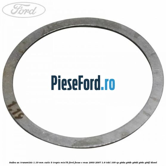Saiba ax transmisie 1.19 mm cutie 5 trepte MTX75 Ford Focus C-Max 2003-2007 1.6 TDCi 109 cp Saiba ax transmisie 1.19 mm cutie 5 trepte MTX75 Ford Focus C-Max 2003-2007 1.6 TDCi 109 cp G8DA, G8DB, G8DD, G8DE, G8DF diesel