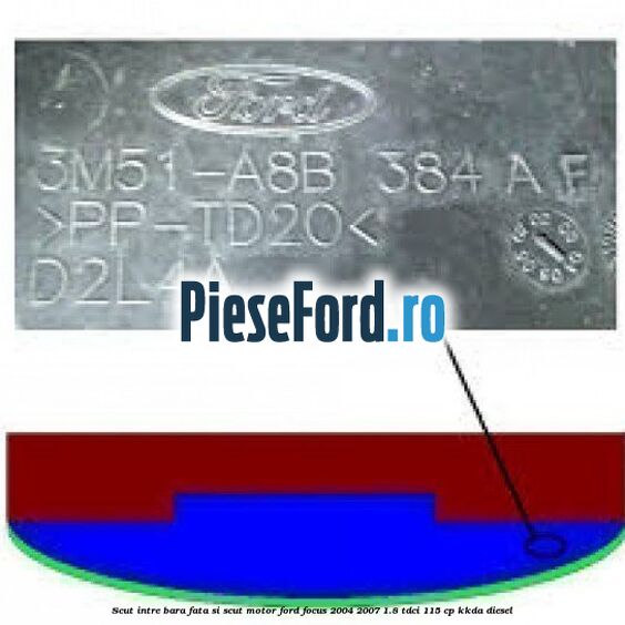 Scut intre bara fata si scut motor Ford Focus 2004-2007 1.8 TDCi 115 cp Scut intre bara fata si scut motor Ford Focus 2004-2007 1.8 TDCi 115 cp KKDA diesel