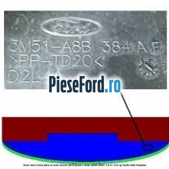 Scut intre bara fata si scut motor Ford Focus C-Max 2003-2007 1.6 Ti 115 cp HXDA, SIDA benzina