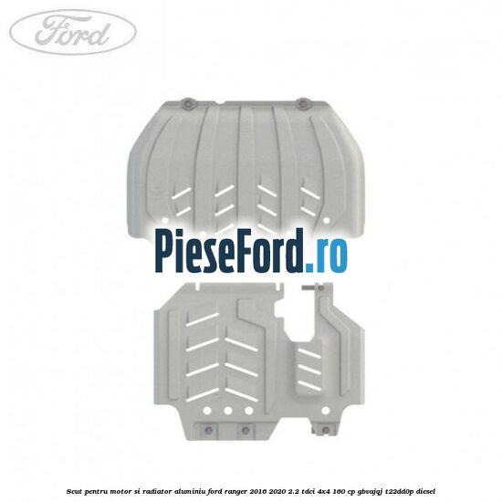 Scut pentru motor si radiator aluminiu Ford Ranger 2016-2020 2.2 TDCi 4x4 160 cp GBVAJQJ, T22DD0P diesel