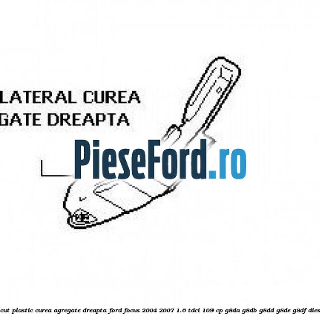 Scut plastic curea agregate dreapta Ford Focus 2004-2007 1.6 TDCi 109 cp G8DA, G8DB, G8DD, G8DE, G8DF diesel