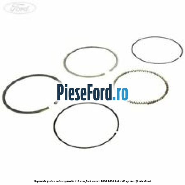 Segmenti piston cota reparatie 1.0 mm Ford Escort 1995-1998 1.8 D 60 cp RTE, RTF, RTH diesel