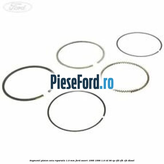 Segmenti piston cota reparatie 1.0 mm Ford Escort 1995-1998 1.8 TD 90 cp RFD, RFK, RFS diesel