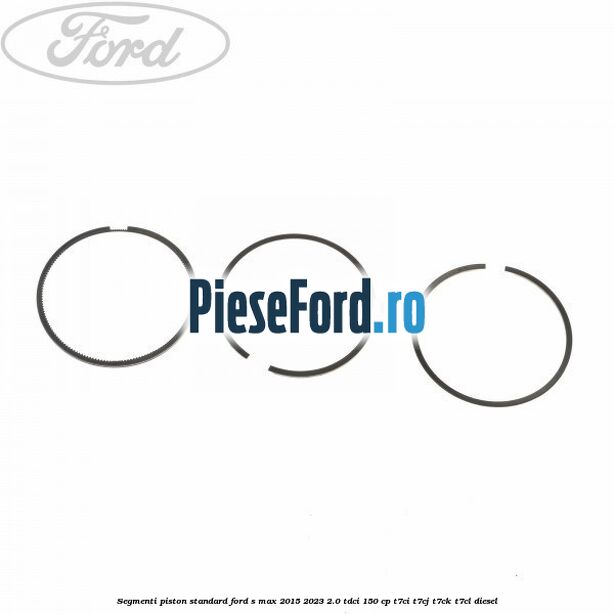 Segmenti piston standard Ford S-Max 2015-2023 2.0 TDCi 150 cp T7CI, T7CJ, T7CK, T7CL diesel