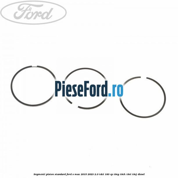 Segmenti piston standard Ford S-Max 2015-2023 2.0 TDCi 180 cp T8CG, T8CH, T8CI, T8CJ diesel
