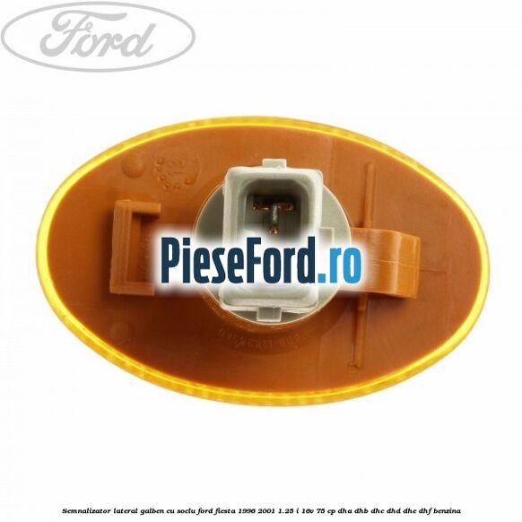 Semnalizator lateral galben cu soclu Ford Fiesta 1996-2001 1.25 i 16V 75 cp DHA, DHB, DHC, DHD, DHE, DHF benzina