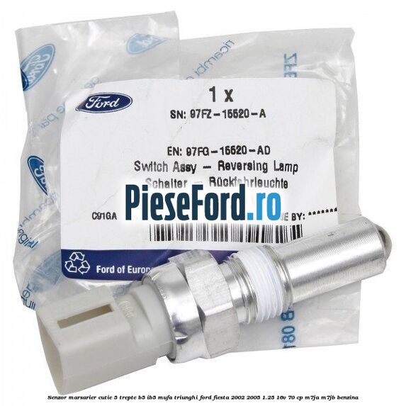 Senzor marsarier cutie 5 trepte B5/IB5 mufa triunghi Ford Fiesta 2002-2005 1.25 16V 70 cp M7JA, M7JB benzina