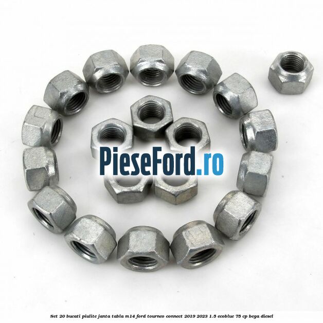 Set 20 bucati piulite janta tabla M14 Ford Tourneo Connect 2019-2023 1.5 EcoBlue 75 cp BEGA diesel