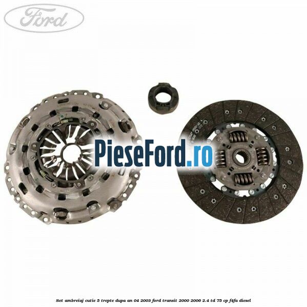 Set ambreiaj cutie 5 trepte dupa an 04/2003 Ford Transit 2000-2006 2.4 TD 75 cp Set ambreiaj cutie 5 trepte dupa an 04/2003 Ford Transit 2000-2006 2.4 TD 75 cp F4FA diesel