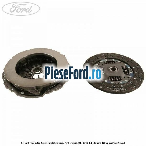 Set ambreiaj cutie 6 trepte MT82 tip sasiu Ford Transit 2014-2018 2.2 TDCi RWD 125 cp CYR5, USR6 diesel