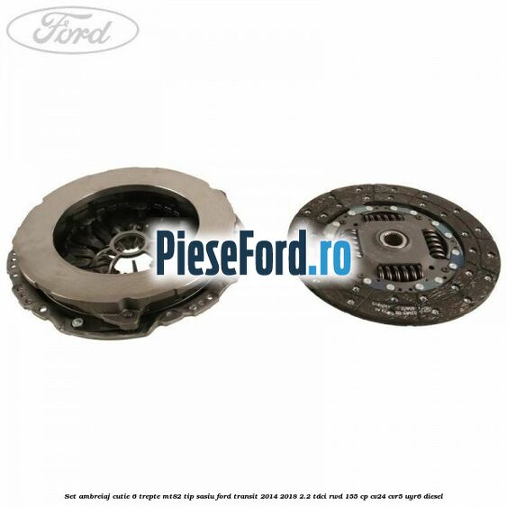Set ambreiaj cutie 6 trepte MT82 tip sasiu Ford Transit 2014-2018 2.2 TDCi RWD 155 cp CV24, CVR5, UYR6 diesel