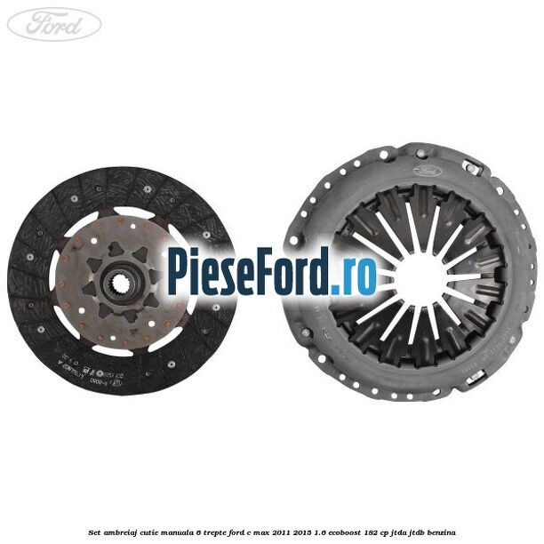 Set ambreiaj, cutie manuala 6 trepte Ford C-Max 2011-2015 1.6 EcoBoost 182 cp Set ambreiaj, cutie manuala 6 trepte Ford C-Max 2011-2015 1.6 EcoBoost 182 cp JTDA, JTDB benzina