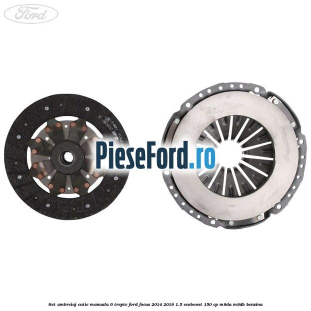 Set ambreiaj, cutie manuala 6 trepte Ford Focus 2014-2018 1.5 EcoBoost 150 cp Set ambreiaj, cutie manuala 6 trepte Ford Focus 2014-2018 1.5 EcoBoost 150 cp M8DA, M8DB benzina